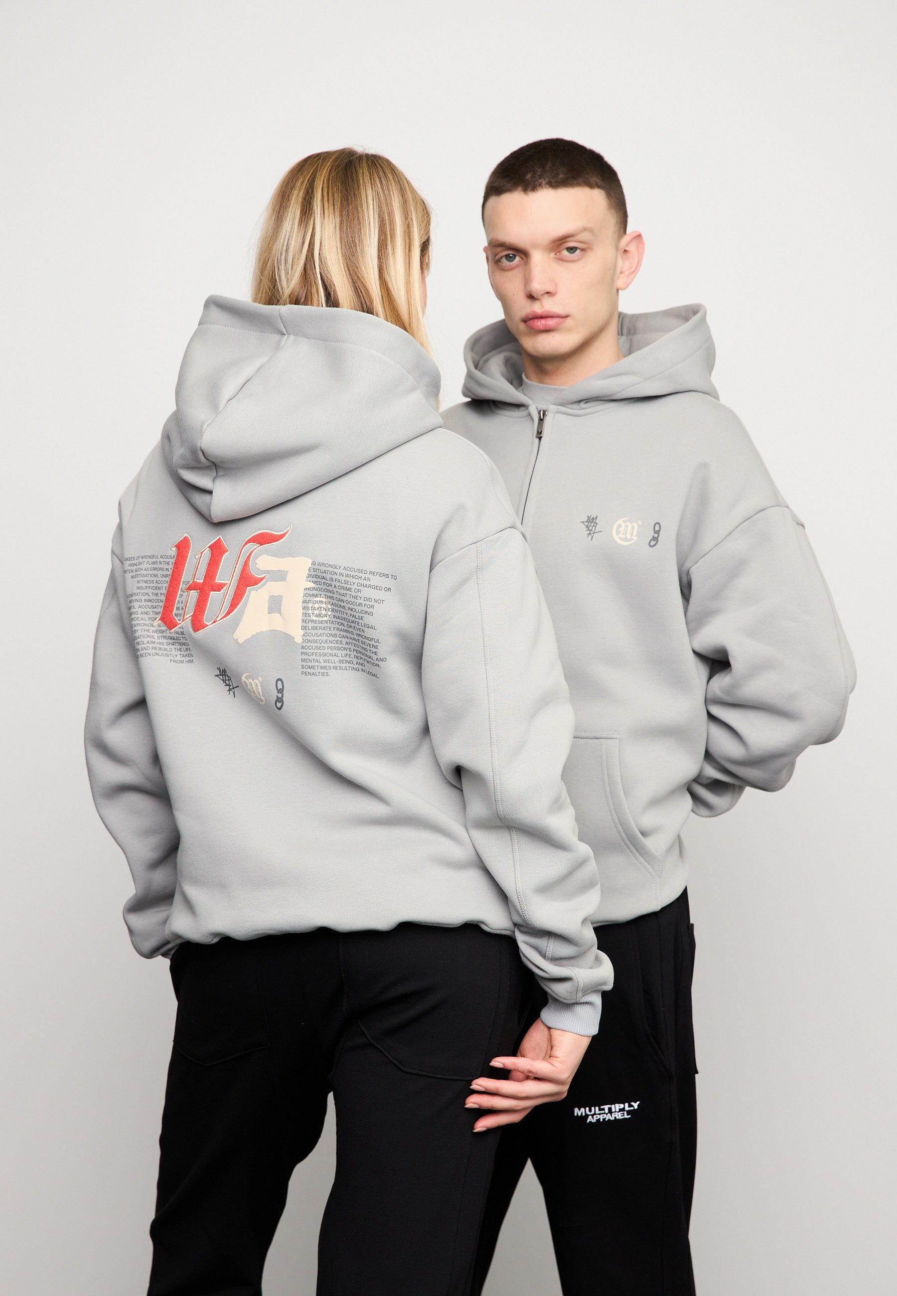 Oversize Zip Hoodie DEFAMATION Ultimate Grey