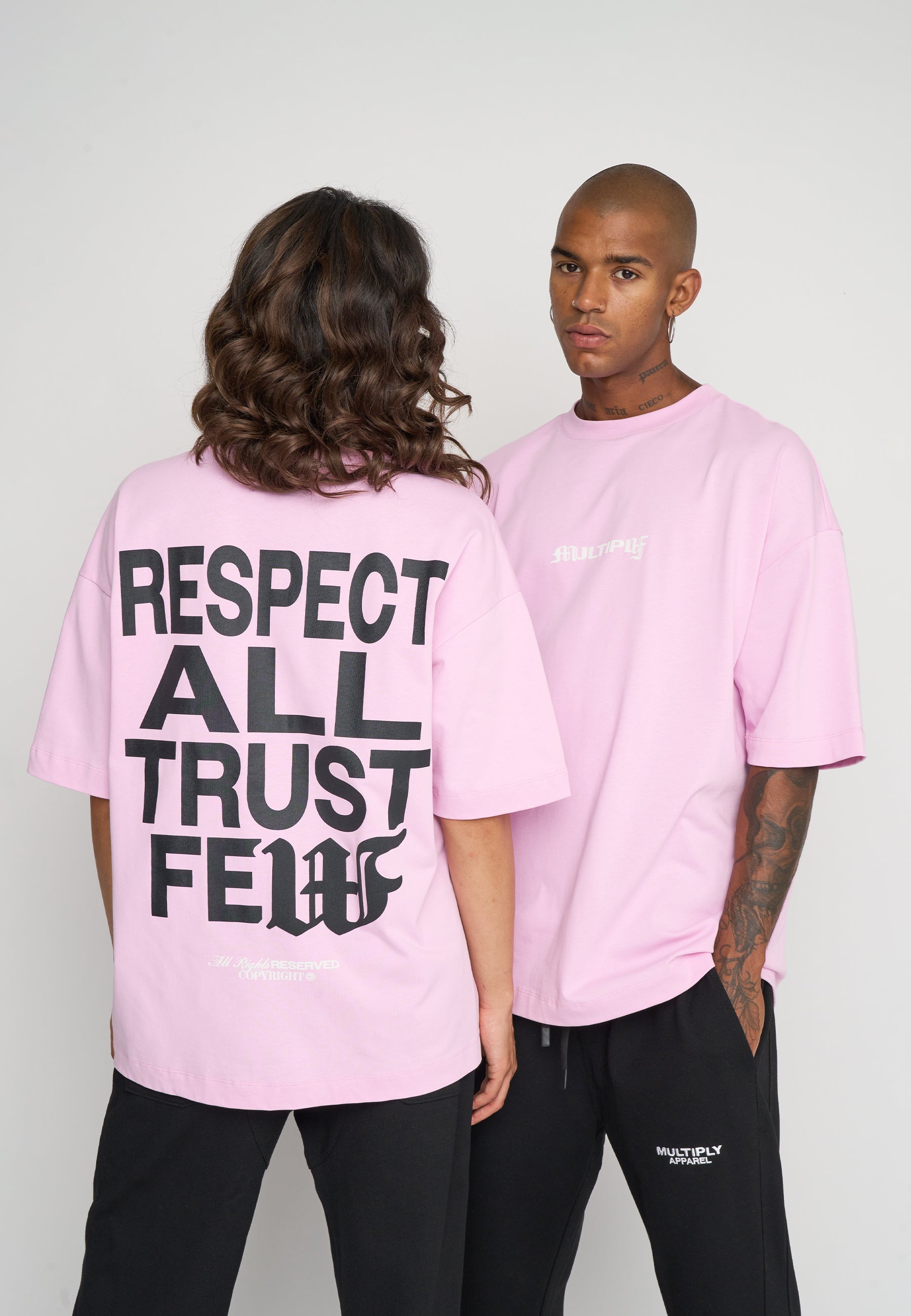 Oversize T-Shirt RESPECT Pink Lavender