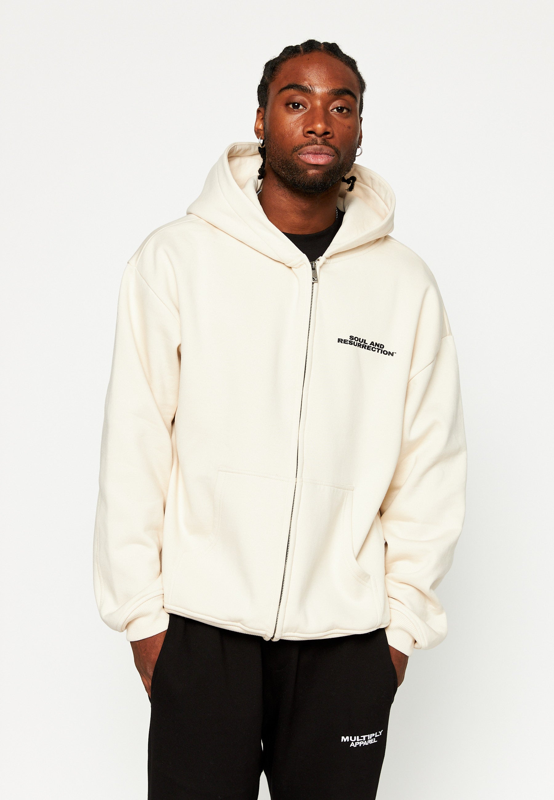 White hoodie with online butterfly