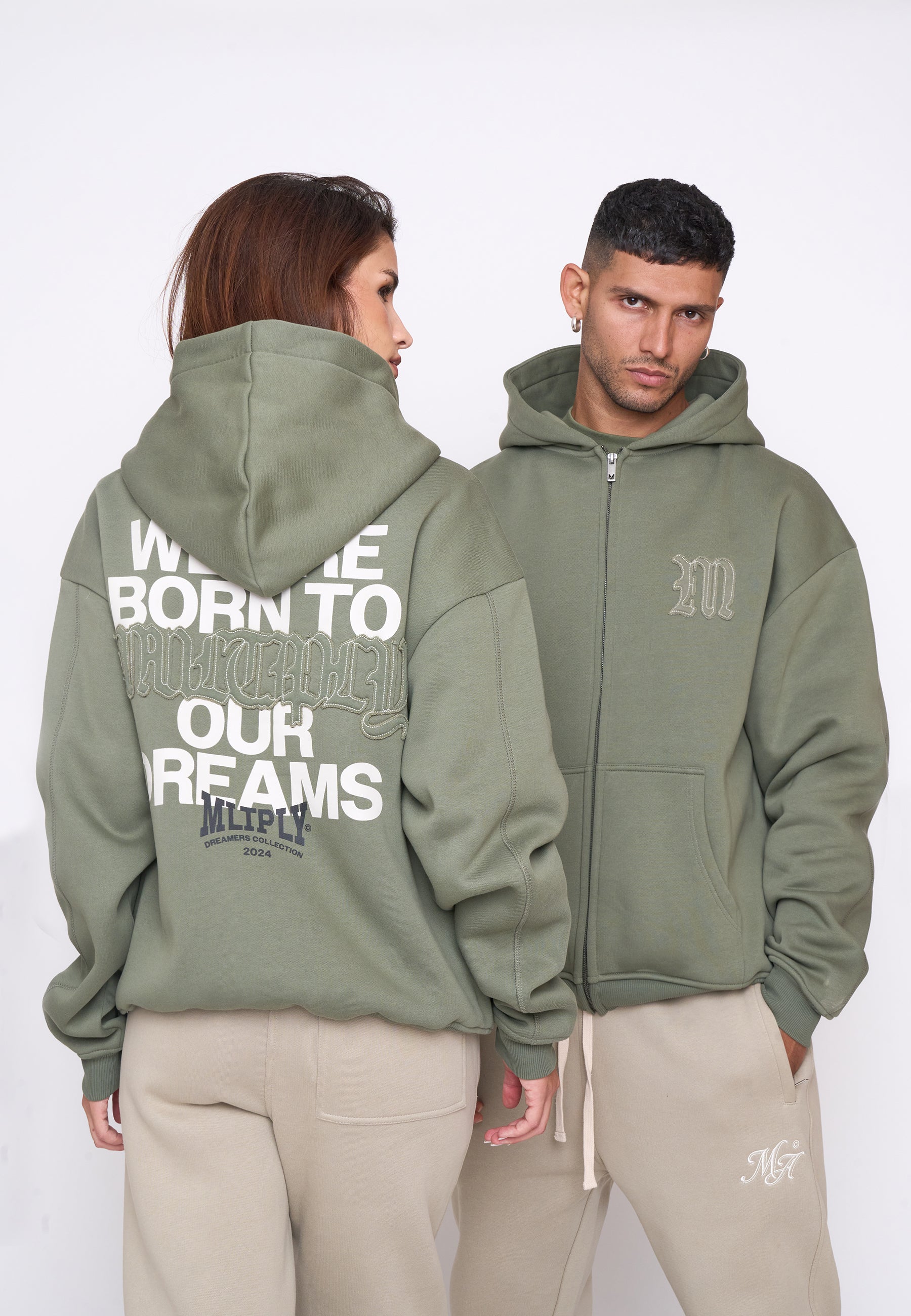 Oversize Zip Hoodie DEFENSE Four Leaf Clover