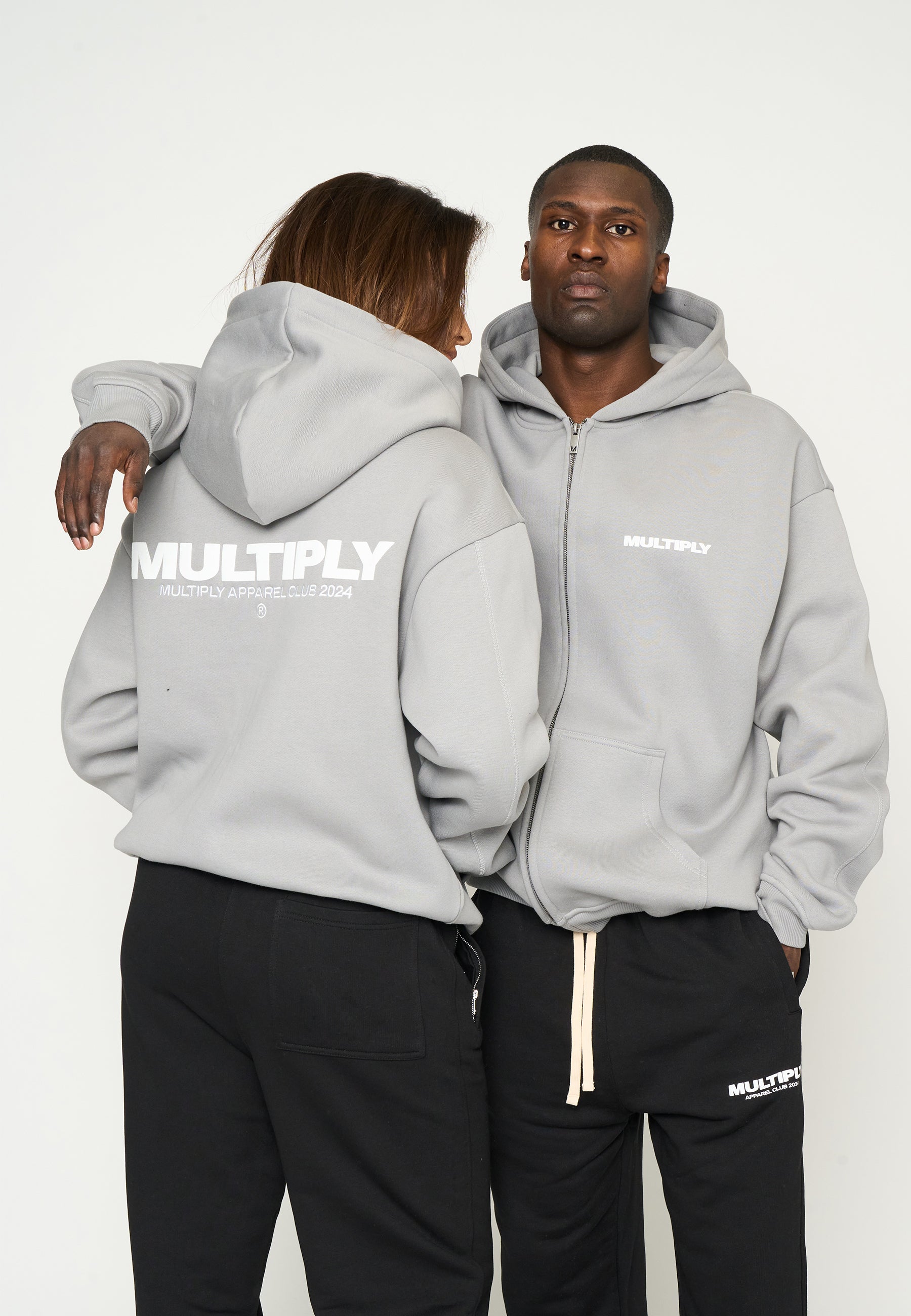 Oversize zip hoodie MULTIPLY Ultimate Grey