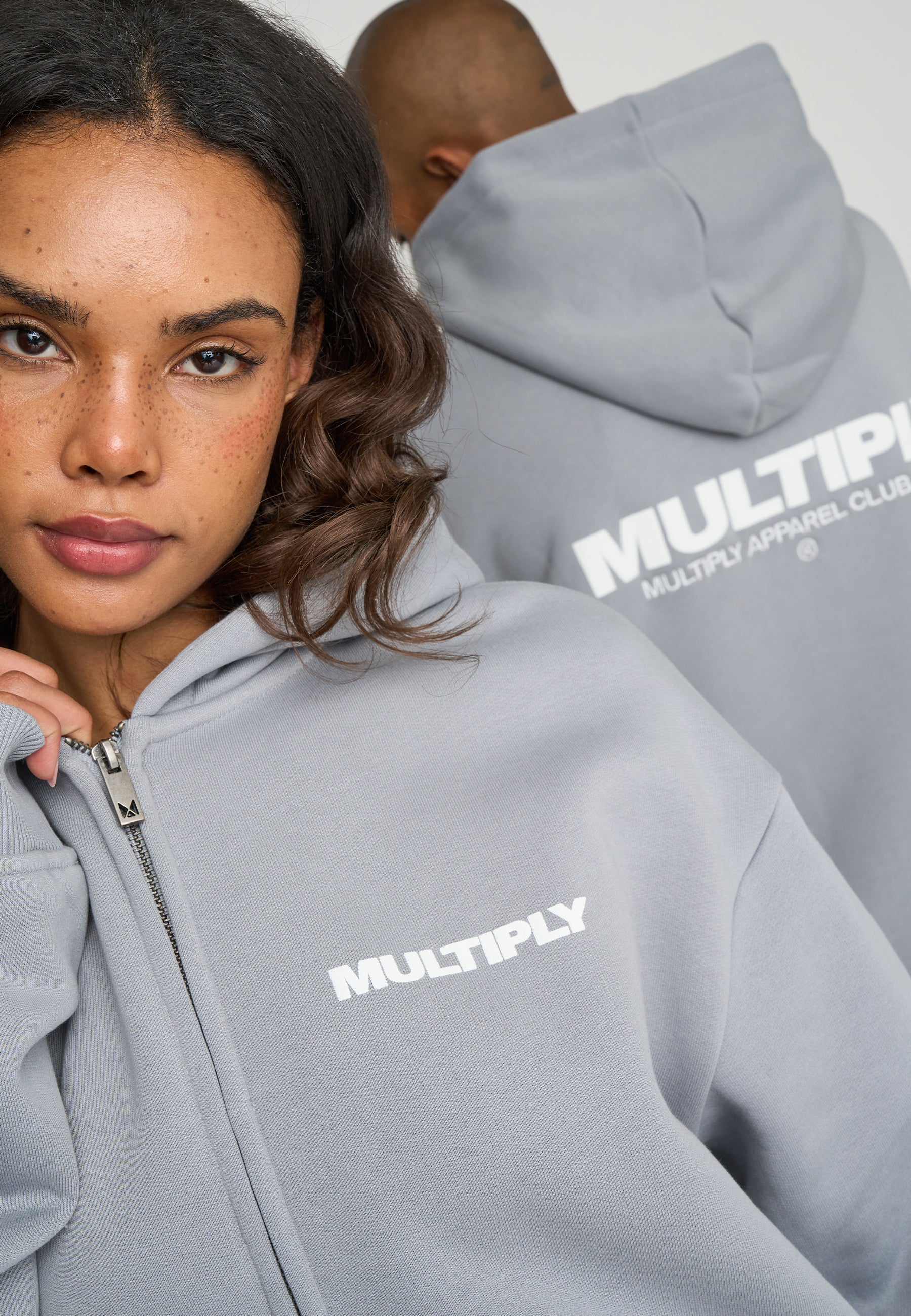 Oversize zip hoodie MULTIPLY Ultimate Grey