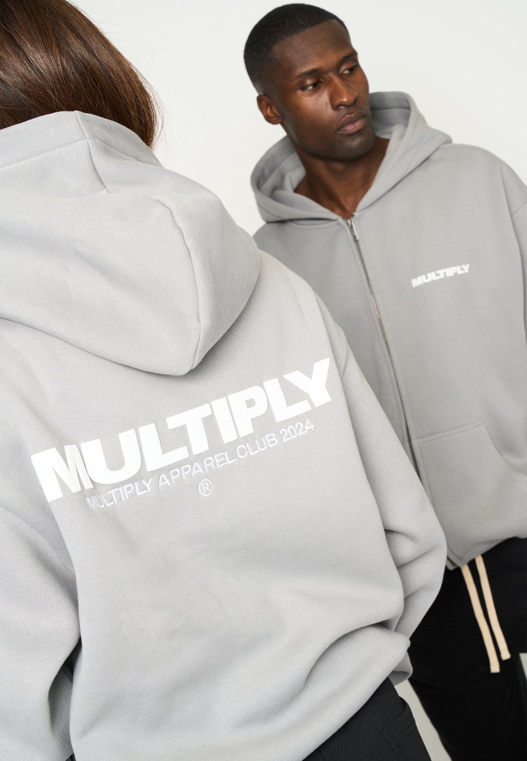 Oversize zip hoodie MULTIPLY Ultimate Grey