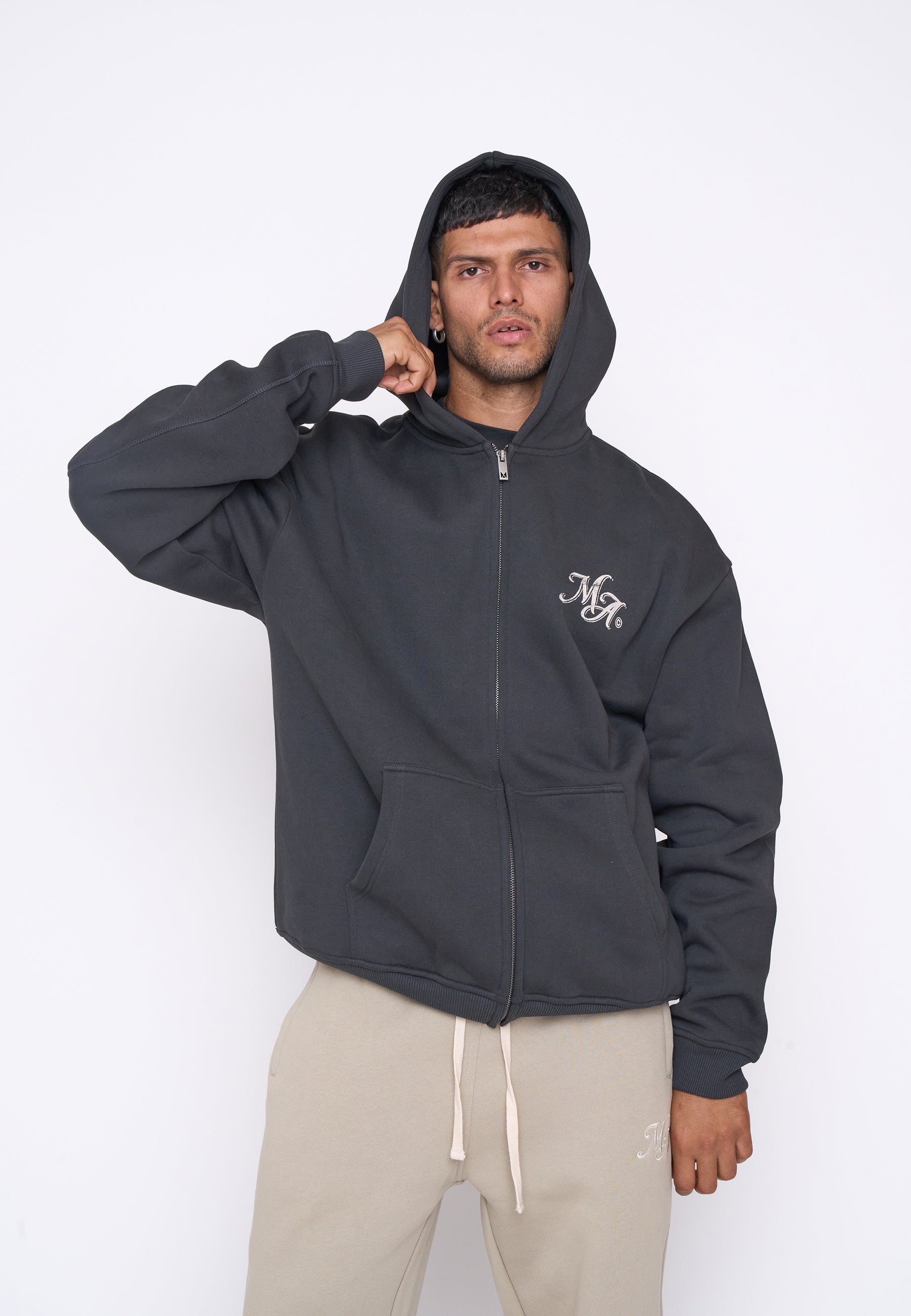 Oversize Zip Hoodie HERO Black Soda