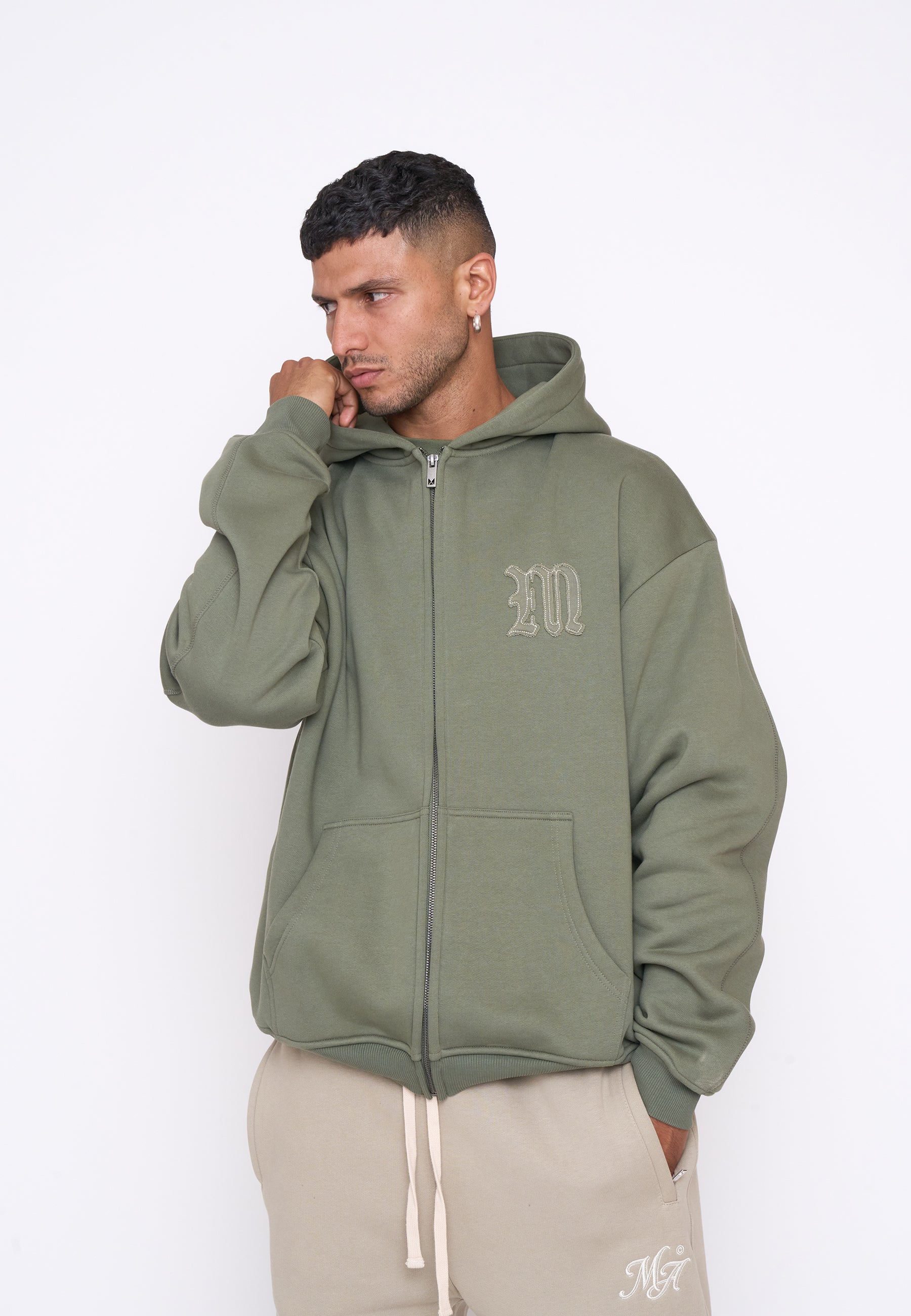 Oversize Zip Hoodie DEFENSE Four Leaf Clover