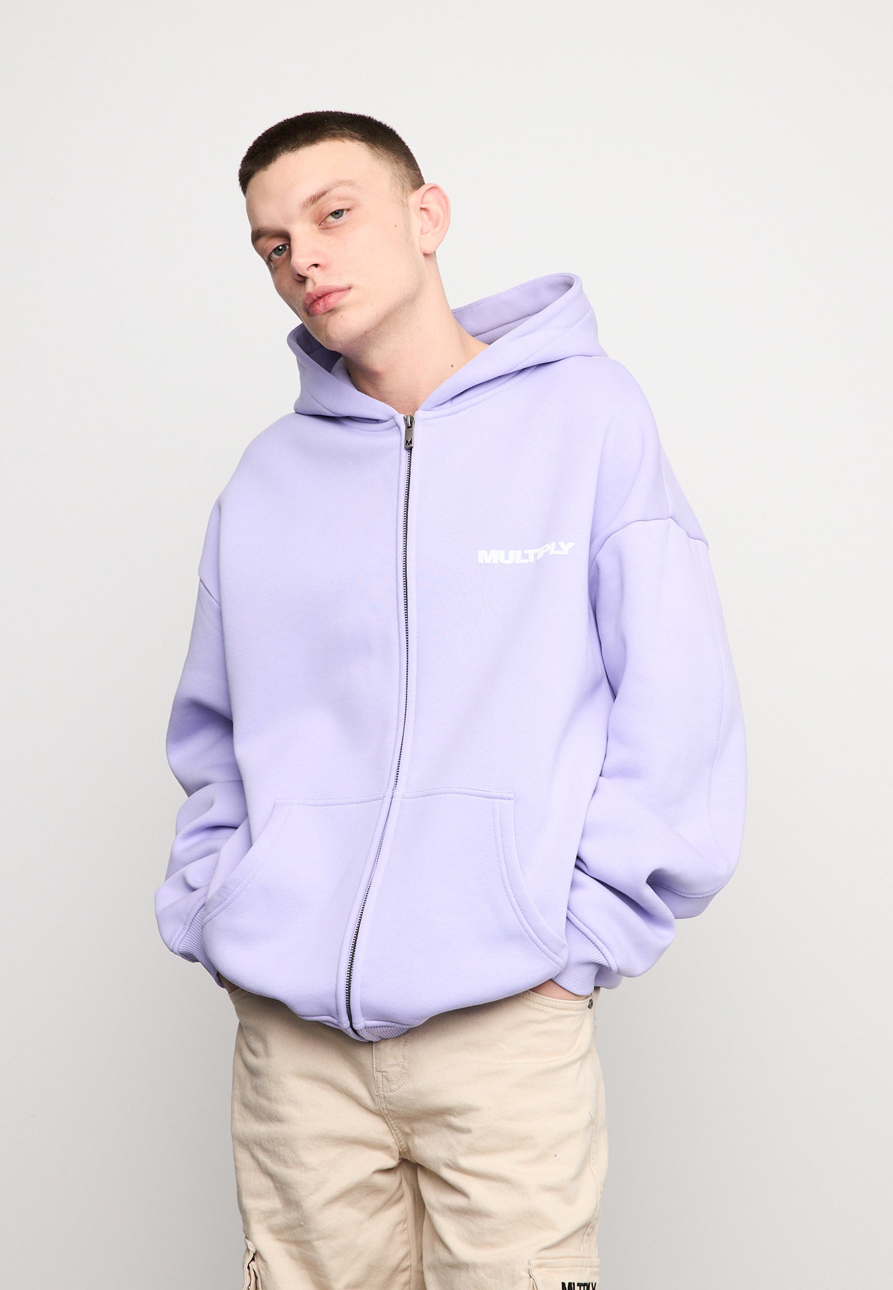 Oversize zip hoodie MULTIPLY Lavender